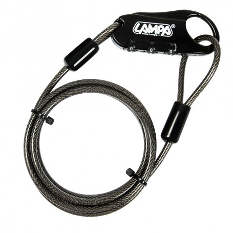 Lampa Lucchetto antifurto "Portex" con cavetto di sicurezza (L.150cm x Ø4mm), a combinazione - multiuso