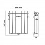 Lampa Porta documenti per camion "Top" rettangolare (L.31,8xP.7,4xH.36,7)cm, nero