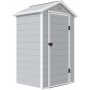 Casetta "Harmony Small Store" in PP con porta battente e finestra (L.134 x P.104 x H.204)cm, grigio chiaro