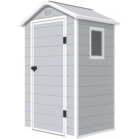 Casetta "Harmony Small Store" in PP con porta battente e finestra (L.134 x P.104 x H.204)cm, grigio chiaro