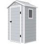 Casetta "Harmony Small Store" in PP con porta battente e finestra (L.134 x P.104 x H.204)cm, grigio chiaro