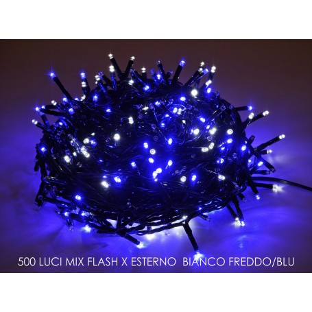 Luci 500 mix flash per esterno bianco Freddo/Blu