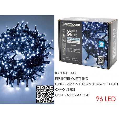 96 Led Bianco Ghiaccio Programmabili da Esterno