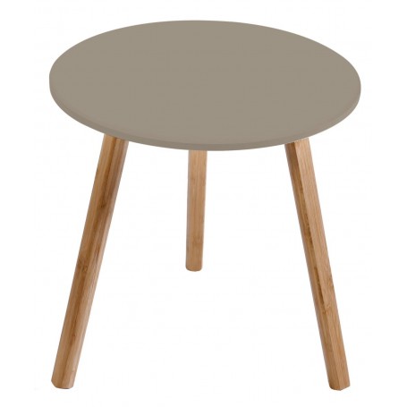 Tavolino Tondo “Lizzy” in MDF Verniciato Grigio/Beige