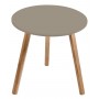 Tavolino Tondo “Lizzy” in MDF Verniciato Grigio/Beige