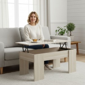 Tavolino Coffee con piano elevabile, rovere (art.62043)