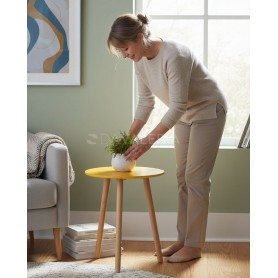 Tavolino Tondo “Lizzy” in MDF Verniciato Senape