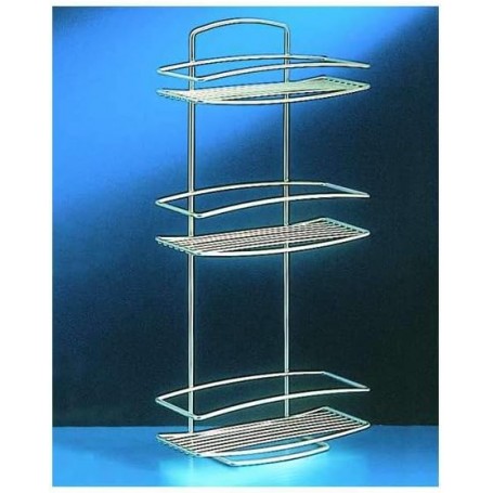 Metaltex Mensola Rettangolare a 3 Piani “Onda – Silver”