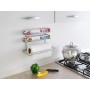 Metaltex Mensola porta rotoli da cucina “Roll-It Silver” a 3 ripiani in filo di ferro Polytherm