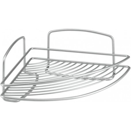 Metaltex Mensola angolare 1 piano “Onda Silver” in filo di ferro Polytherm