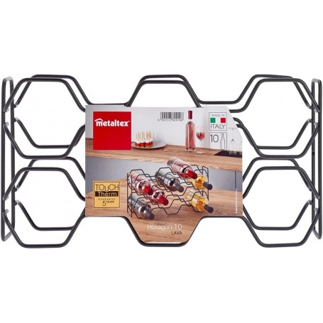 Metaltex  Portabottiglie 10 Posti “Hexagon10 – Lava”