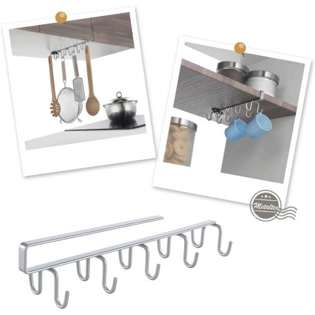 Metaltex Sottoripiano con Ganci “My-Hooks – Silver” 10 Posti