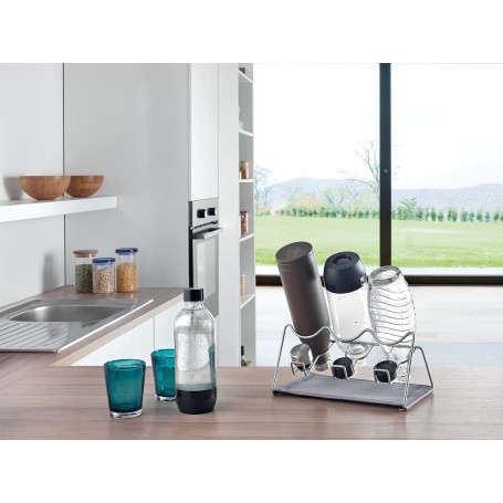 Metaltex Scolabottiglie con Porta Tappi “Sodatex 3 Silver”