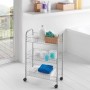 Metaltex Scaffaletto 3 piani smontabili “Lugano Silver” in filo e tubo di ferro Polytherm