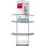 Metaltex – Supporto doccia 3 piani “Onda Silver” con gancio girevole in Polytherm