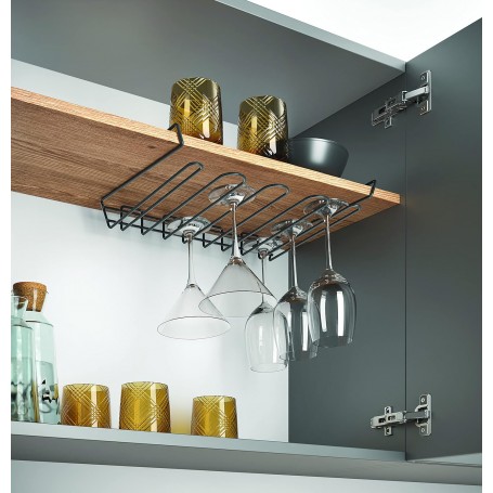 Metaltex Sottoripiano porta calici “My-Cristal Lava” 12/16 posti in filo di ferro Touch-Therm