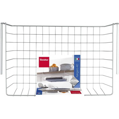 Metaltex Cestello sottoripiano “Kanguro 40 – Silver” in filo e piattina di ferro Polytherm