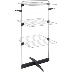 Metaltex Stendibiancheria verticale 3 piani “Thunder” in filo e tubo di ferro Epotherm