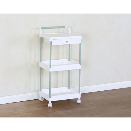 Carrello Cucina Spirit in PP Bianco e Tiffany 36x27x76 cm – Carrello Salvaspazio Multiuso