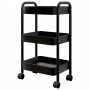 Carrello Cucina Haiti in Metallo Nero 44x30x69 cm – Carrello Multiuso Salvaspazio