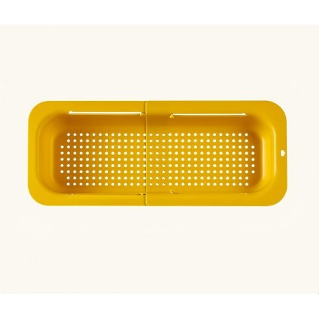 Lavafrutta estendibile "Cayman" in PP per lavello senape 35/48x20x6,5 cm