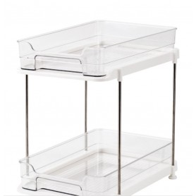 Storage Rack 2 piani estraibili in PET per sottolavello o piano cucina 29x20x30 cm