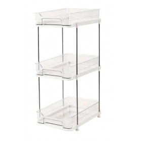 Storage Rack 3 piani estraibili in PET per sottolavello o banco cucina 29x20x44 cm