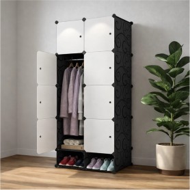 Armadio in PP 5 ante con appenderia e 2 scarpiere 75x47x146 cm