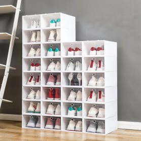 Set 3 Box per Scarpe in Polipropilene Bianco 24x33x13,5 cm – Contenitori Salvaspazio