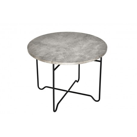 Tavolino "Emma" in MDF 55x55xH40 cm – Grigio effetto cemento e nero