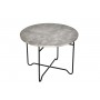 Tavolino "Emma" in MDF 55x55xH40 cm – Grigio effetto cemento e nero