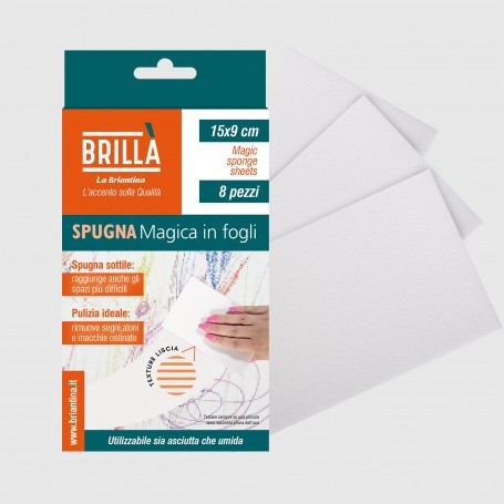 Brillà Spugna Magica in Fogli Liscia – 8 pezzi
