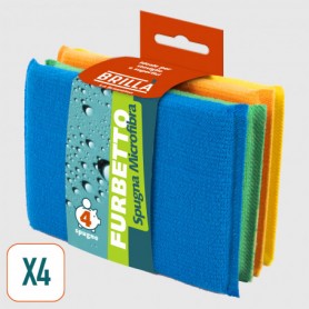 Brillà Spugne Microfibra Furbetto, Set 4pz