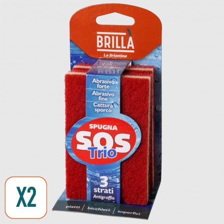 Brillà Spugne SOS Sporco Ostinato Scrosta 2pz – Spugne abrasive