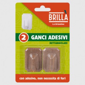 Brillà Ganci Adesivi Rettangolari 2pz – Ganci in plastica