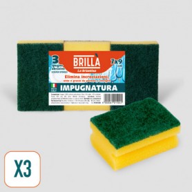 Brillà Spugne Abrasive con Impugnatura 3pz – Spugne pulizia
