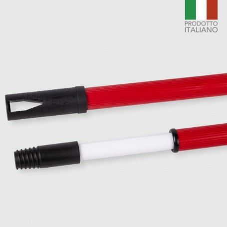 Manico Allungabile Rigato 1,30 m Rosso Professional