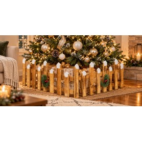 Steccato natalizio in legno L 90 x H 24 cm