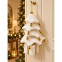 Albero natalizio luminoso con pacco dono, 45 cm, 29 LED bianco caldo e multicolore