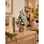 Albero di Natale innevato con base in juta – Ø 6 x H 26 cm