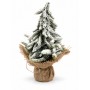 Albero di Natale innevato con base in juta – Ø 6 x H 26 cm