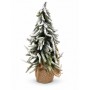 Albero di Natale innevato con base in juta – Ø 8 x H 34 cm