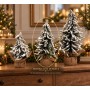 Albero di Natale innevato con base in juta – Ø 8 x H 34 cm