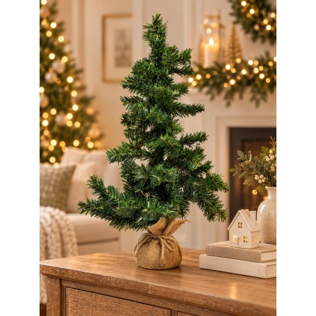 Albero di Natale decorativo con base in juta – Ø 11 x H 60 cm