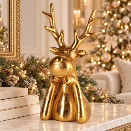 Renna Natalizia in Resina 20 cm – Decorazione di Natale