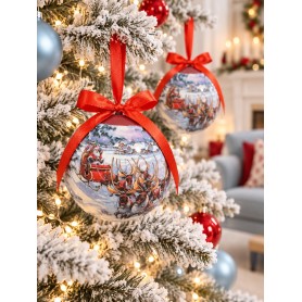 Set 14 Palline di Natale 75 mm Mix 2 Assortimenti con Scatola Decorativa