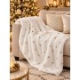Plaid Natalizio Bianco con Oro 125 × 150 cm – 2 Assortimenti