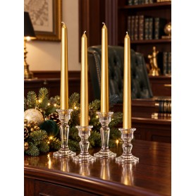 Set 4 Candele Lisce Oro da 30 cm