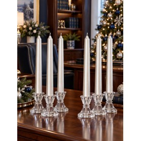 Set 6 Candele Lisce Silver da 20 cm