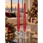 Set 2 Candele Graffiate da 25 cm Rosse